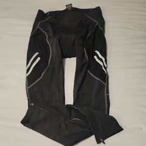 Black Athletic Pants with White Stripes